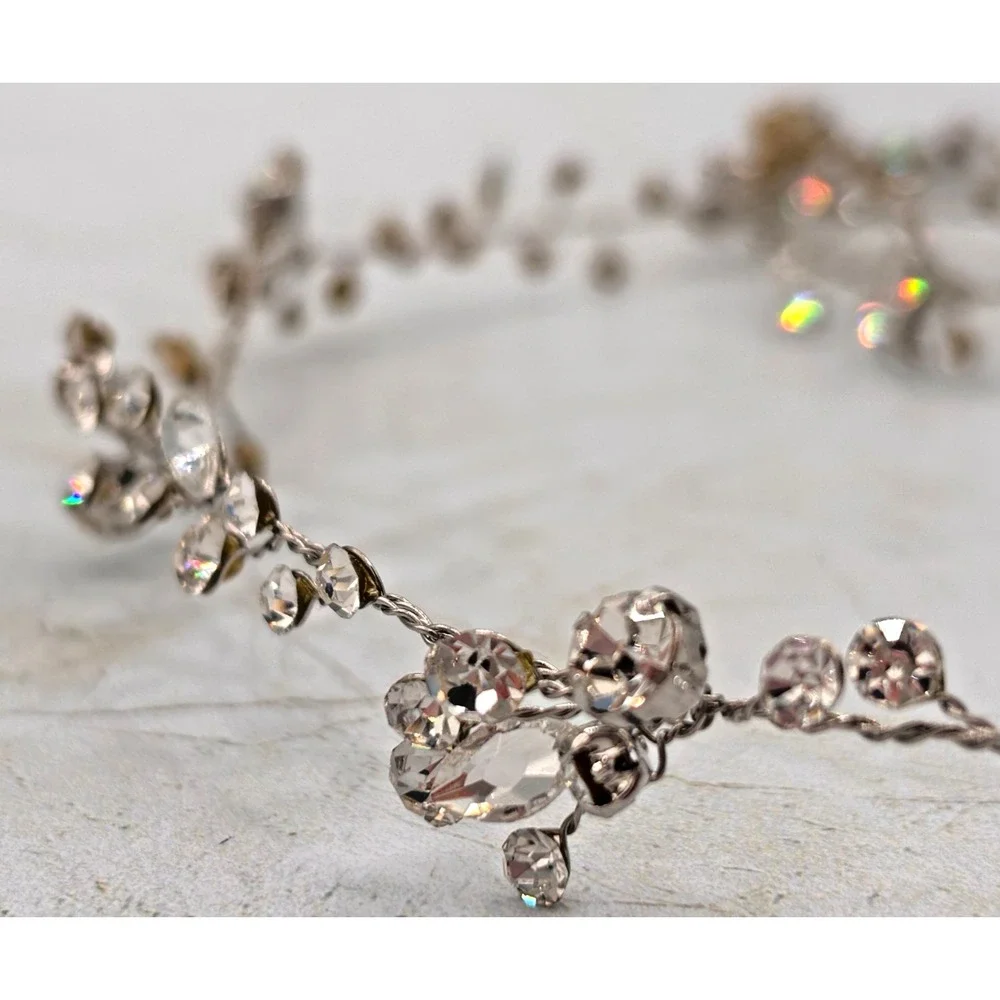 Twigs & Honey Extra Long‎ Bridal Crystal Hair Vine & Pear Drop Earrings Combo